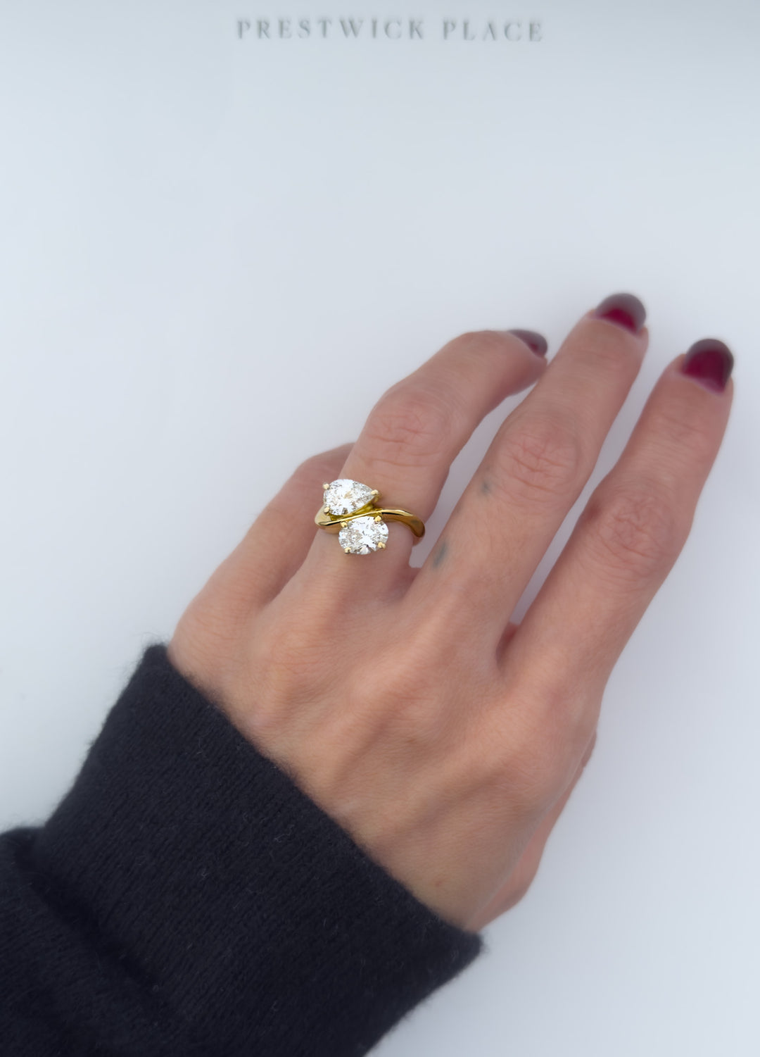 3.0ct Double Wave - Pear Oval Lab Diamond