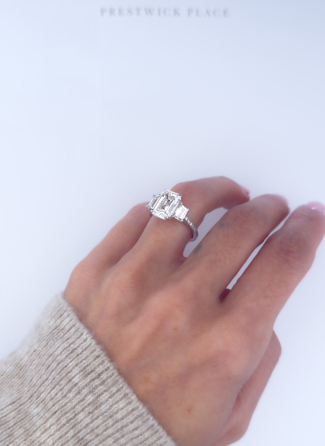 4.7ct Emerald Trilogy - Lab Diamond