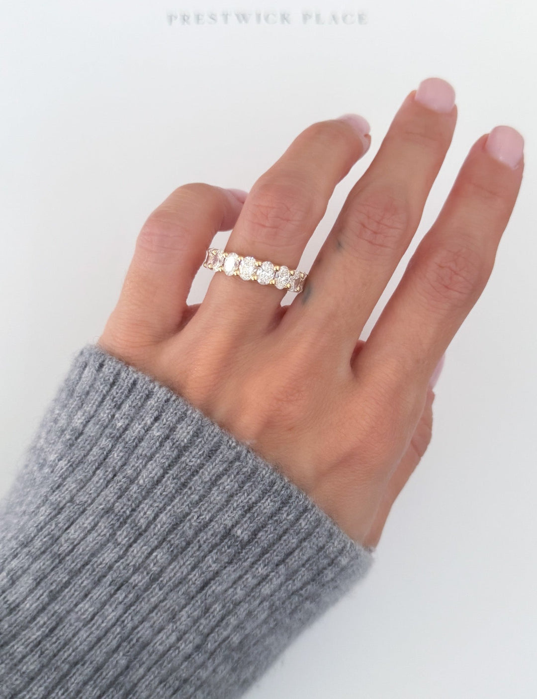 3.9ct 7/8 Oval Lab-Diamond Eternity U-Band