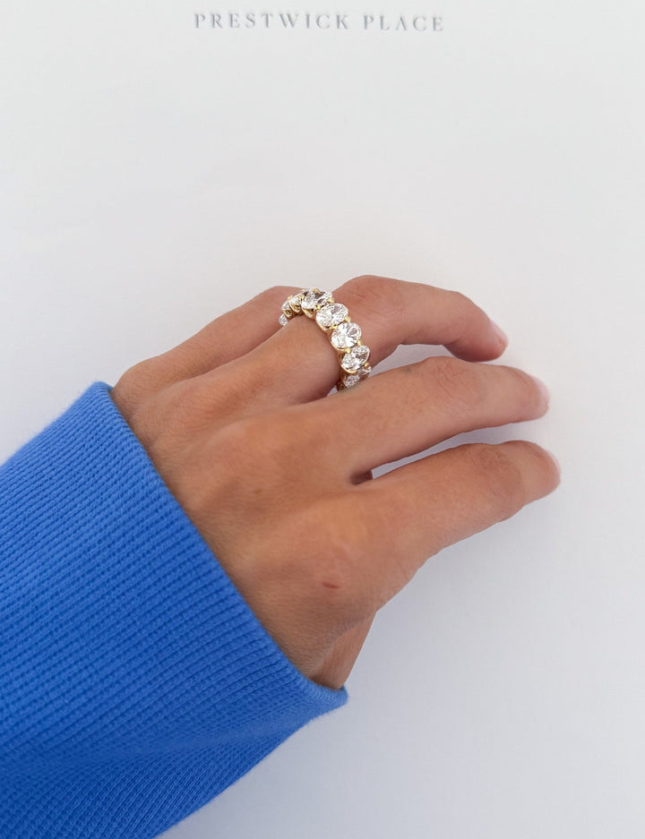 5.5ct 7/8 Oval Lab-Diamond Eternity U-Band