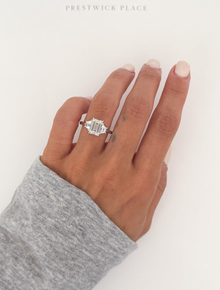 Emerald Cut Trilogy - 2.8ct Lab Diamond