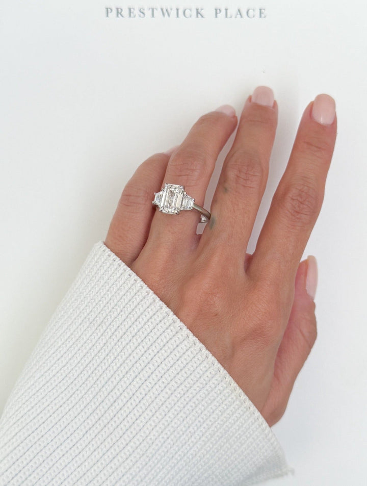 Emerald Cut Trilogy - 3.2ct Lab Diamond