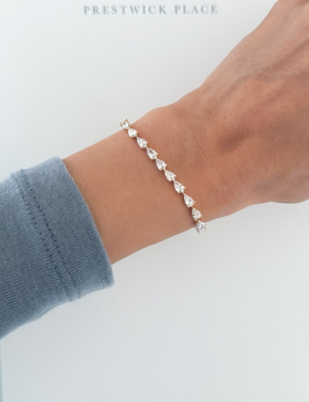 5.6ct Pear Lab Diamond Tennis Bracelet
