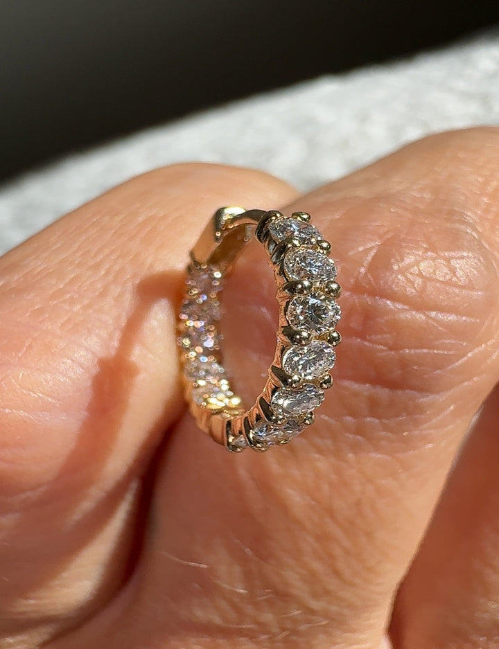1.0ct Pair | Hidden Halo Huggie Lab Diamond