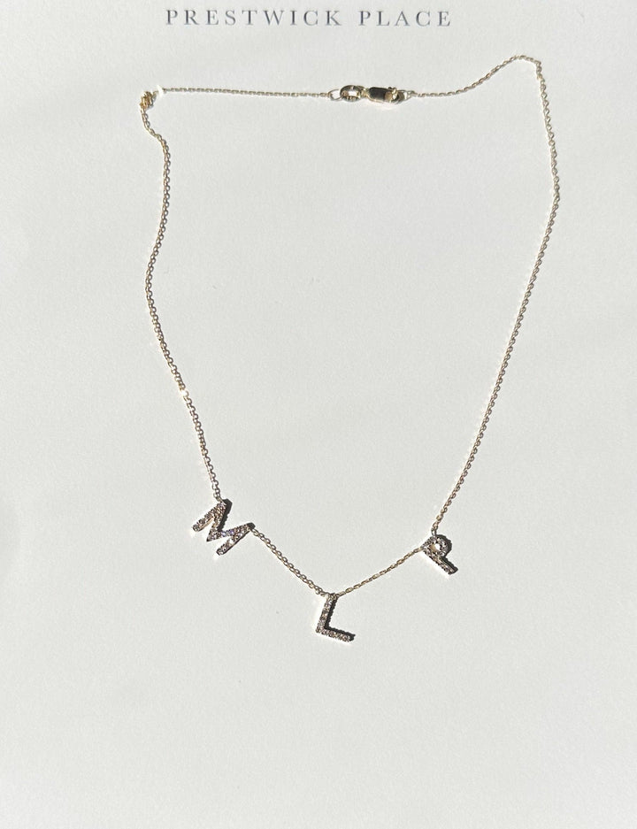 3 Letter Lab-Diamond Initial Pendant