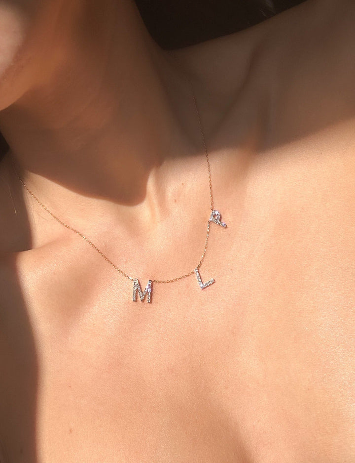 3 Letter Lab-Diamond Initial Pendant