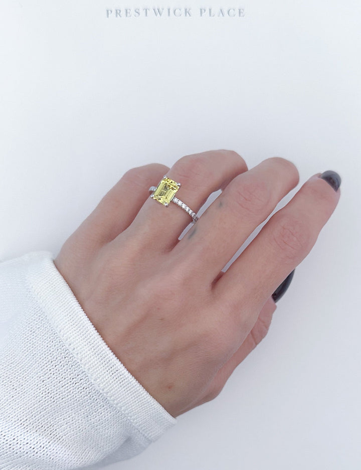 Emerald Cut Canary Yellow Sapphire