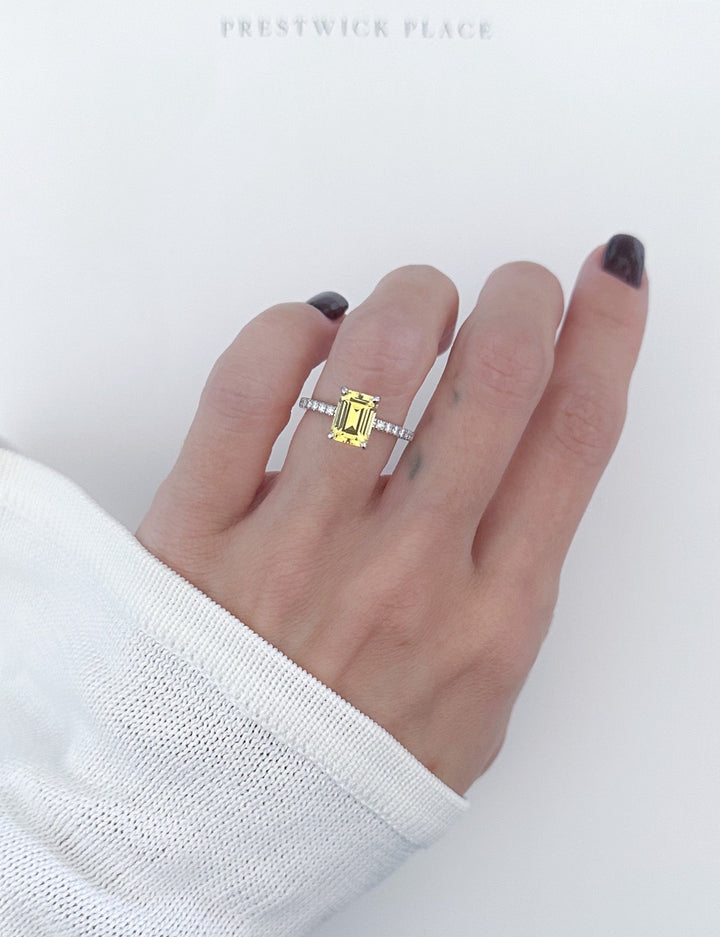 Emerald Cut Canary Yellow Sapphire