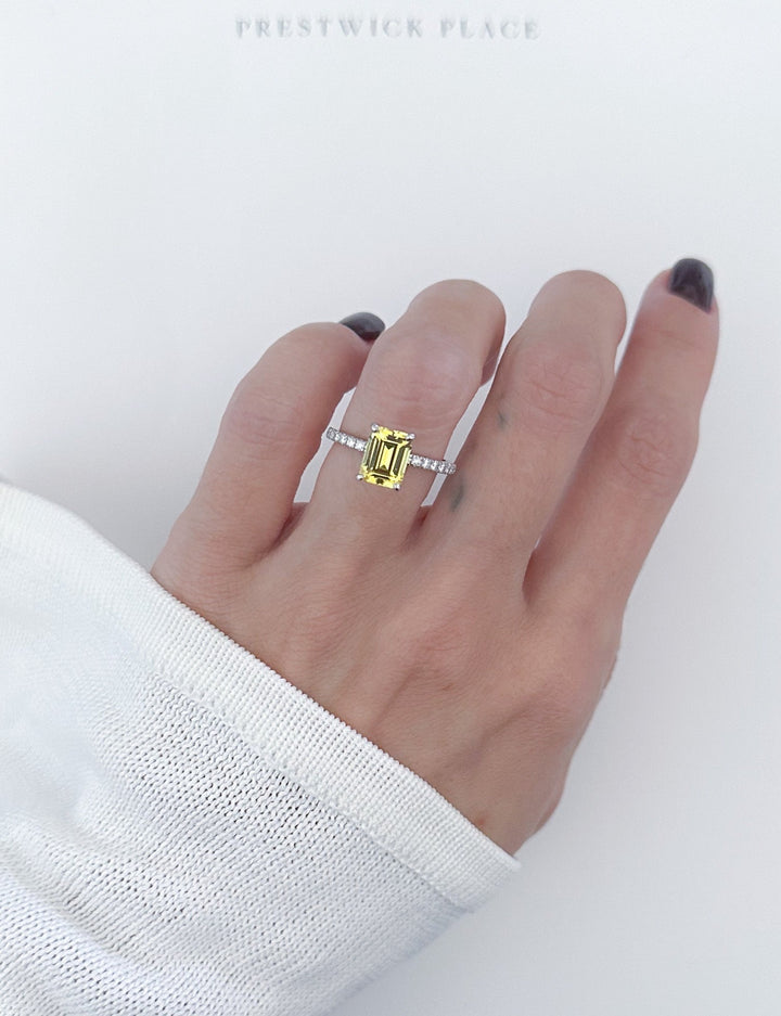Emerald Cut Canary Yellow Sapphire