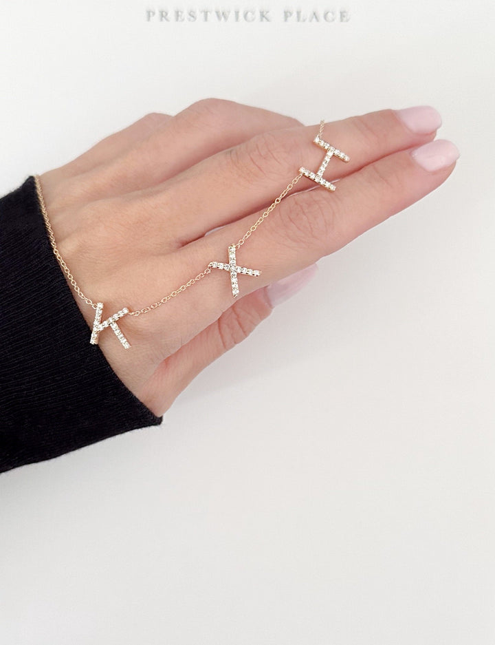 3 Letter Lab-Diamond Initial Pendant