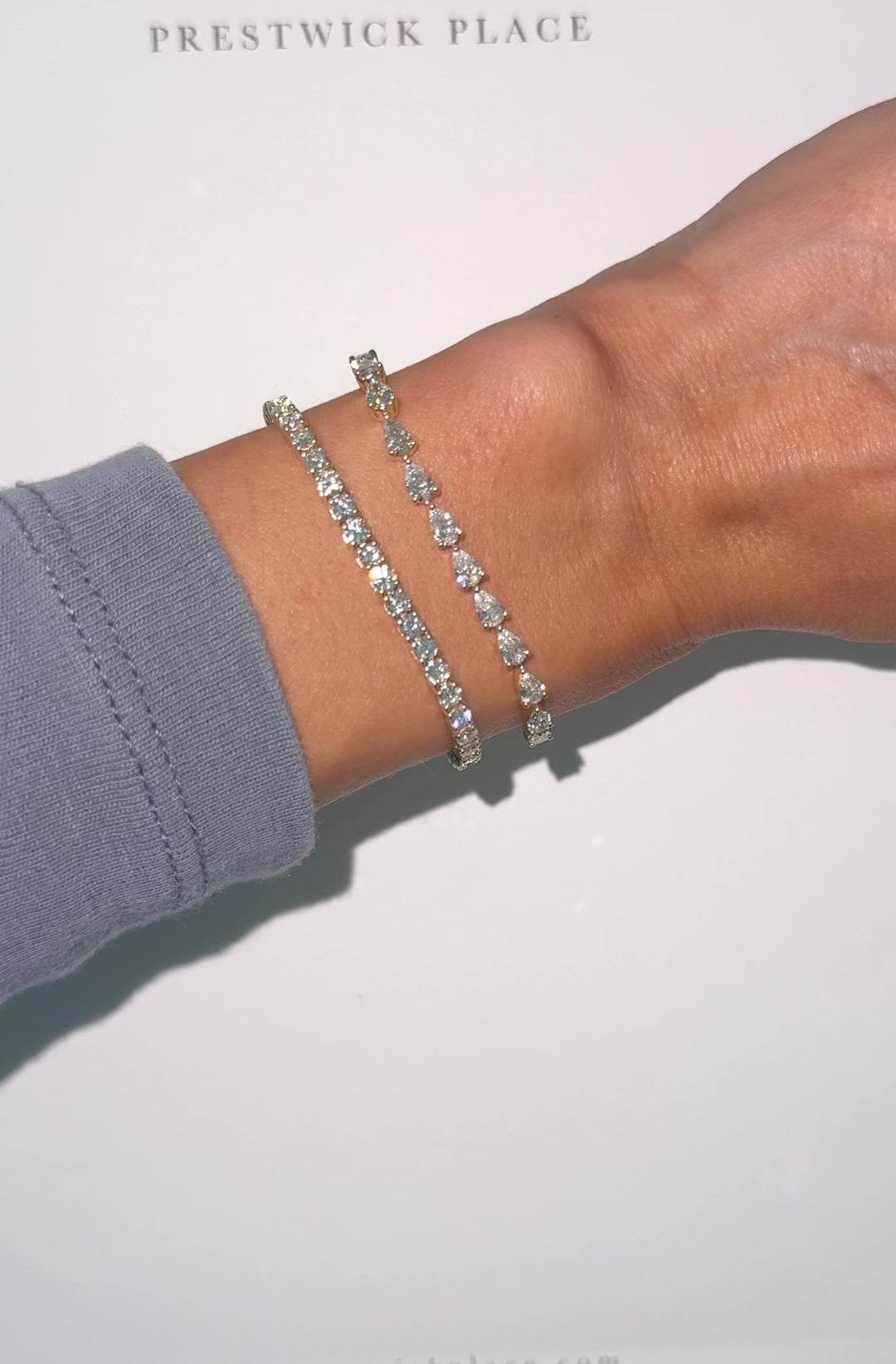 5.6ct Pear Lab Diamond Tennis Bracelet