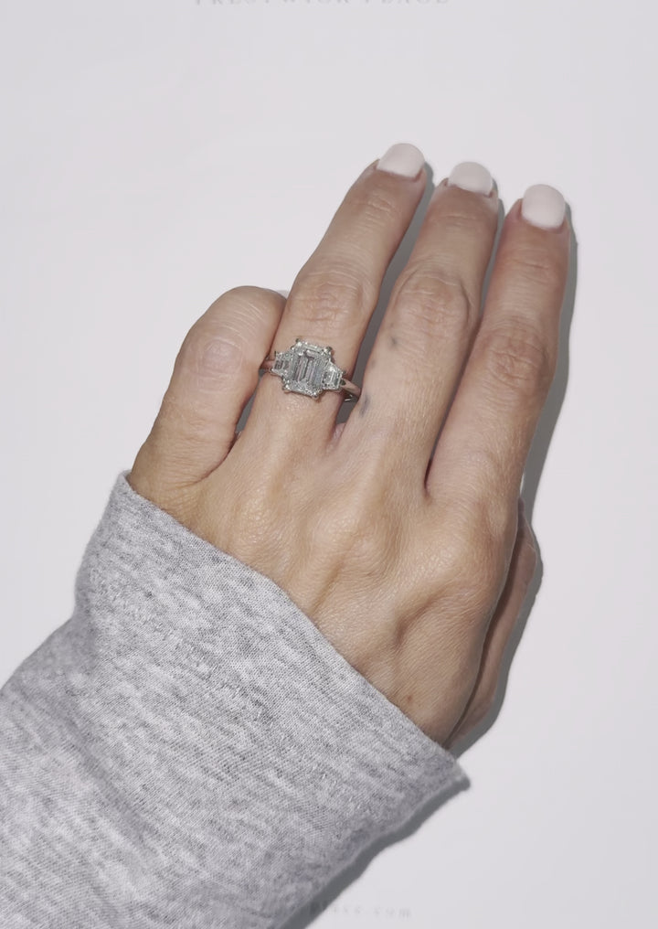 Emerald Cut Trilogy - 2.8ct Lab Diamond