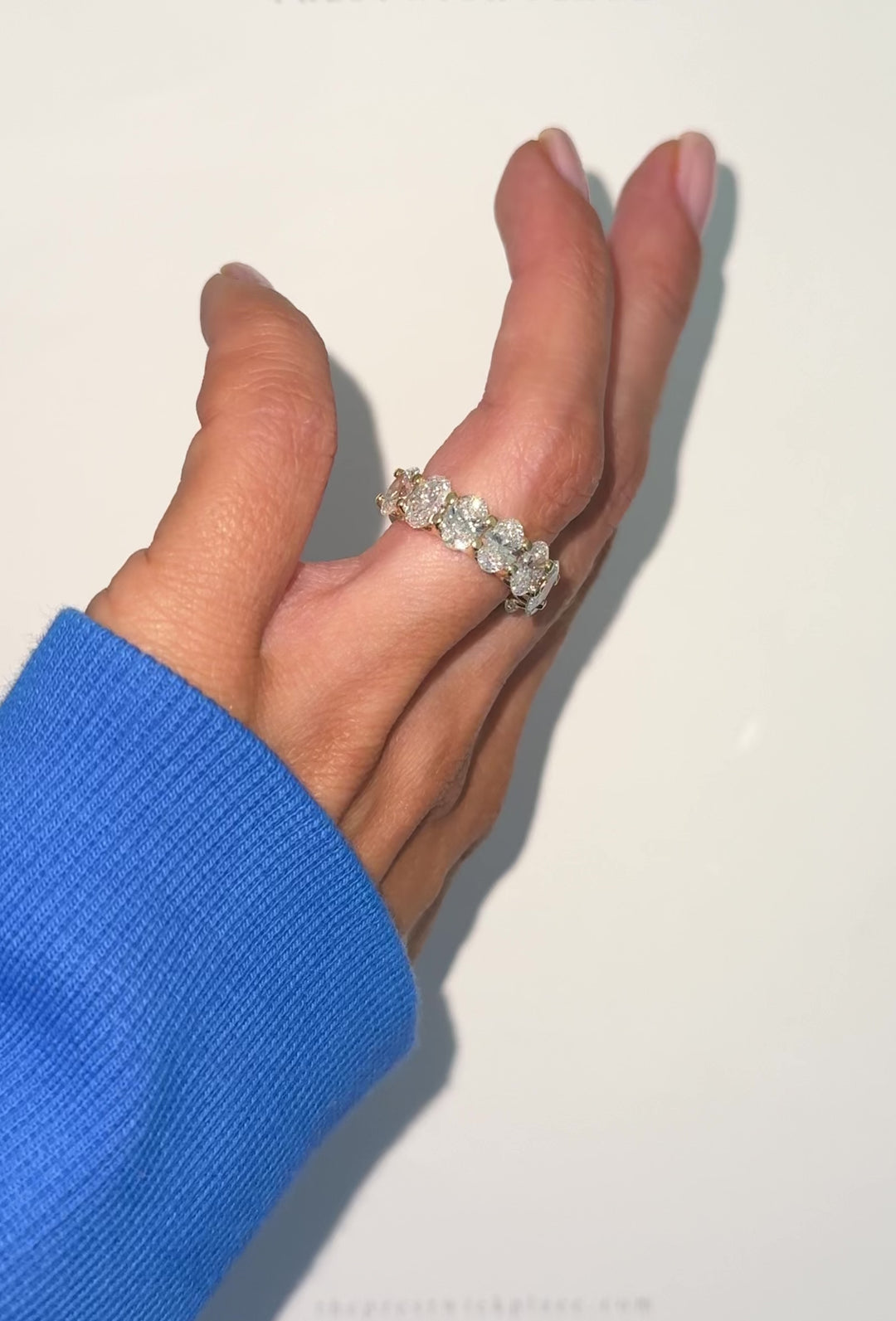 5.5ct 7/8 Oval Lab-Diamond Eternity U-Band