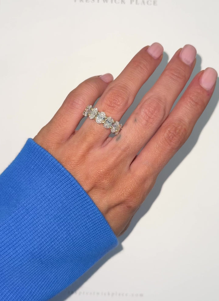 5.5ct 7/8 Oval Lab-Diamond Eternity U-Band