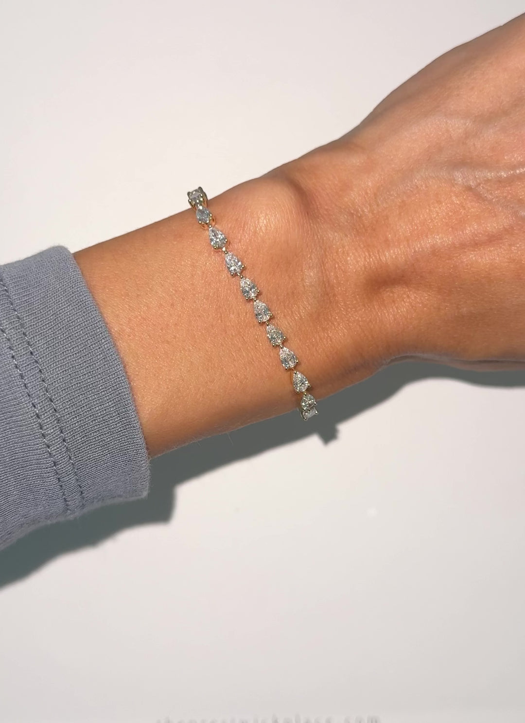 5.6ct Pear Lab Diamond Tennis Bracelet