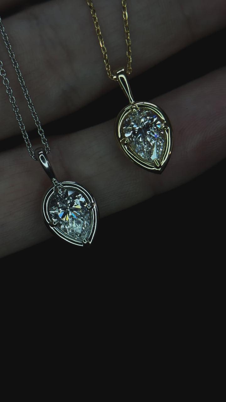 Celestial Pear Diamond Pendant