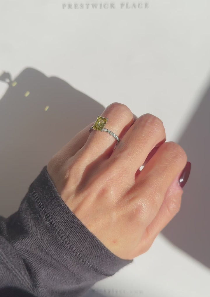 Emerald Cut Canary Yellow Sapphire