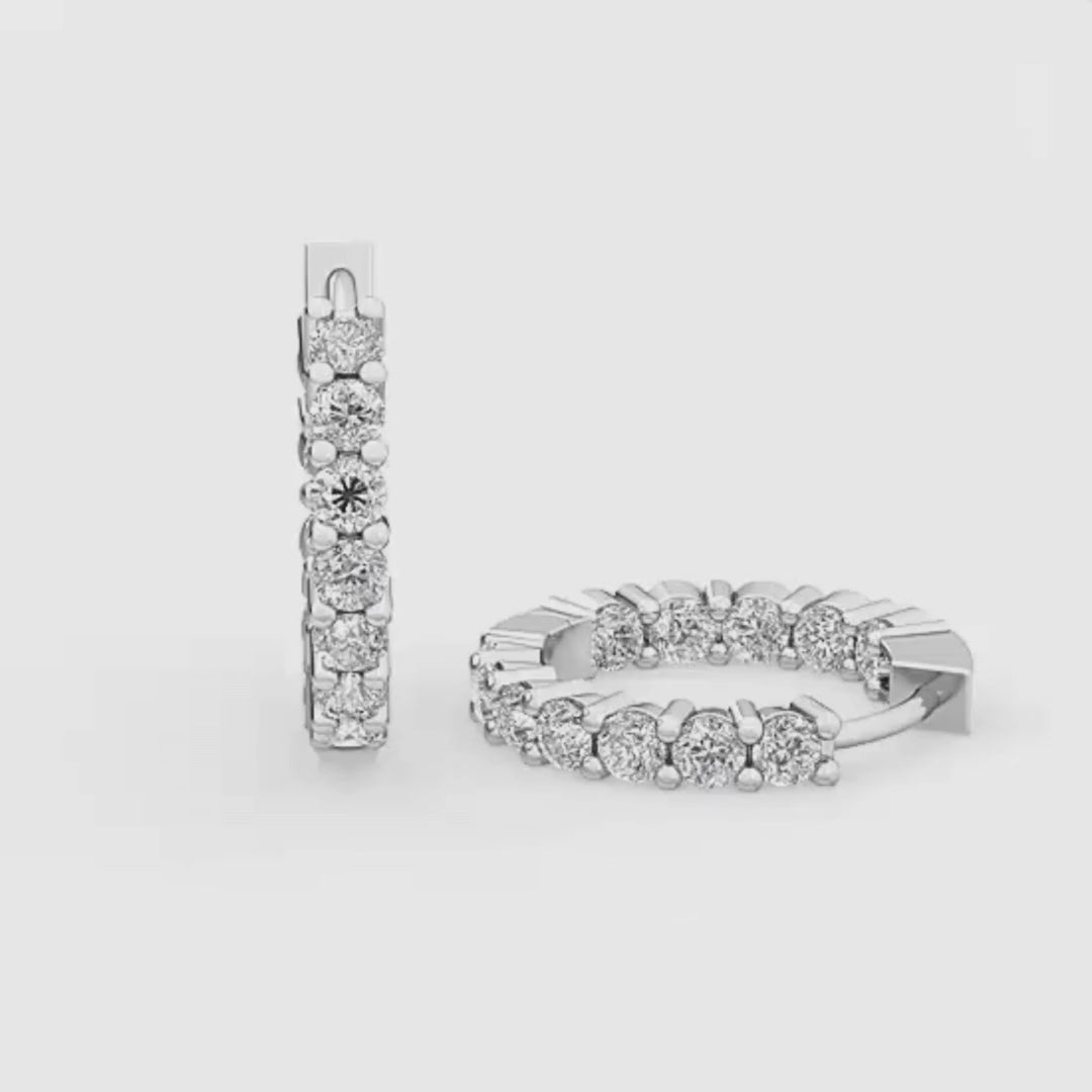 1.0ct Pair | Hidden Halo Huggie Lab Diamond