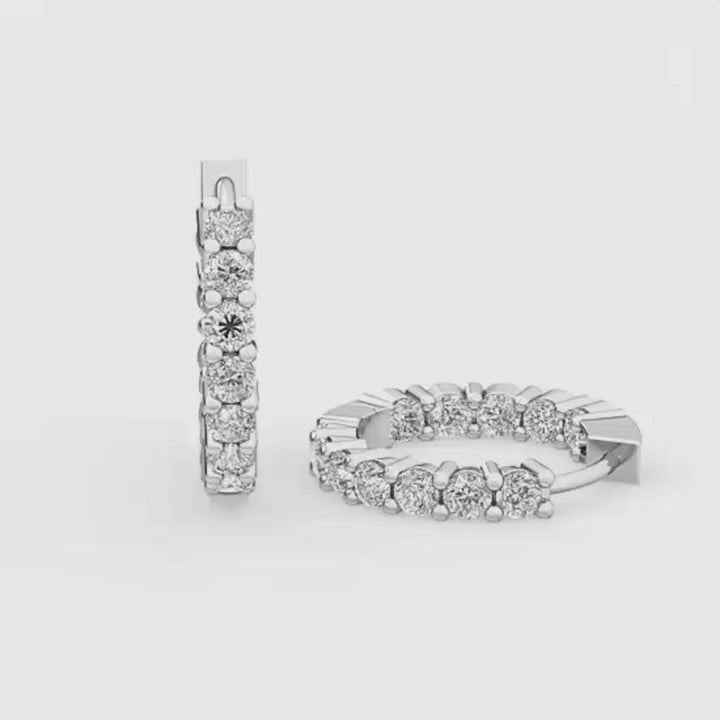 1.0ct Pair | Hidden Halo Huggie Lab Diamond