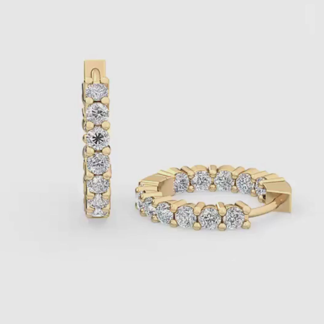 1.0ct Pair | Hidden Halo Huggie Lab Diamond