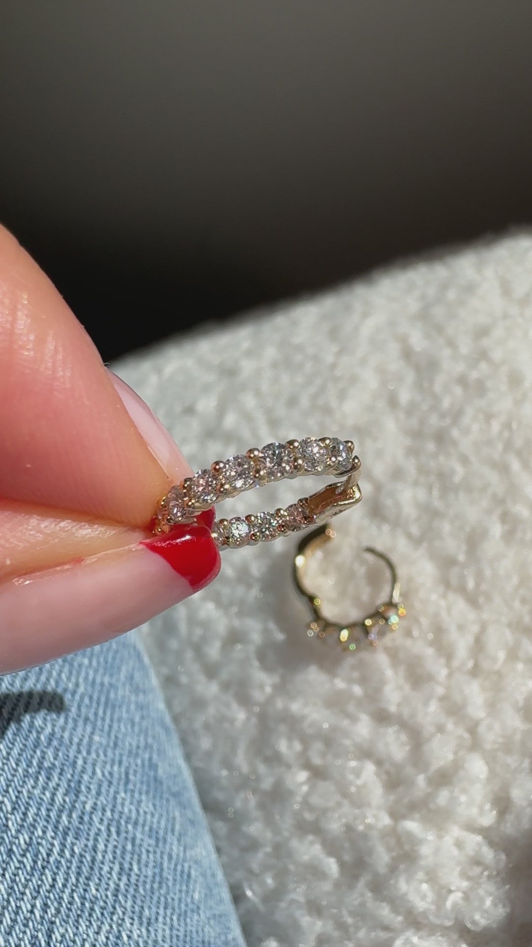 1.0ct Pair | Hidden Halo Huggie Lab Diamond