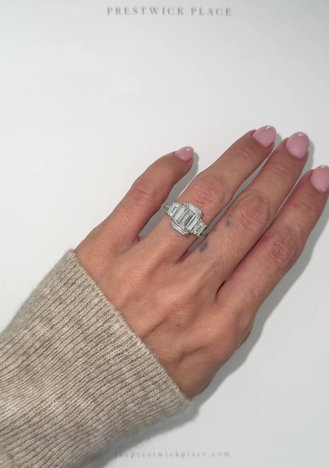 4.7ct Emerald Trilogy - Lab Diamond