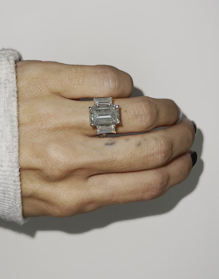 Emerald Cut Trilogy 5.90ct