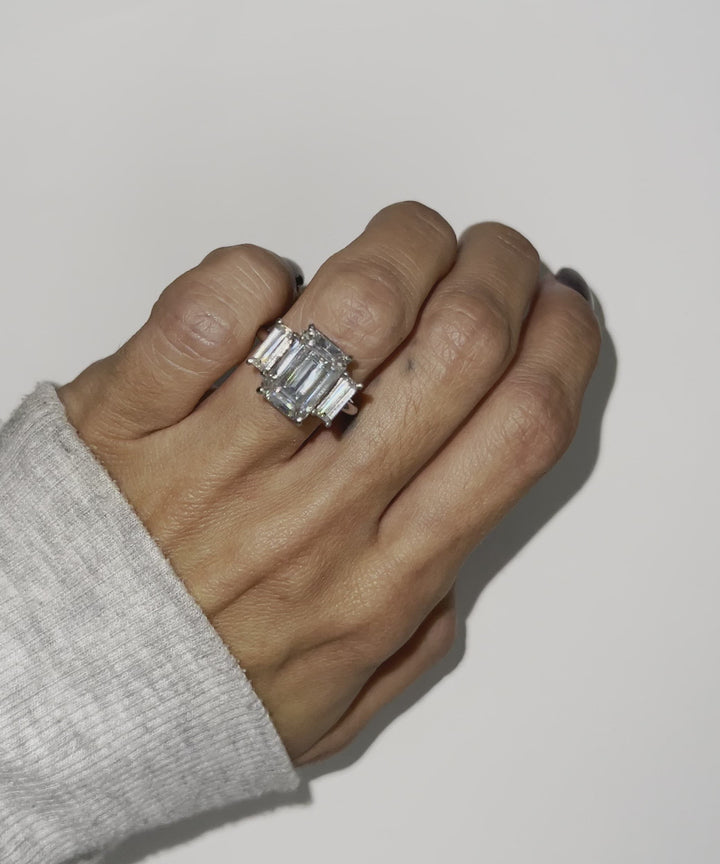 Emerald Cut Trilogy 5.90ct