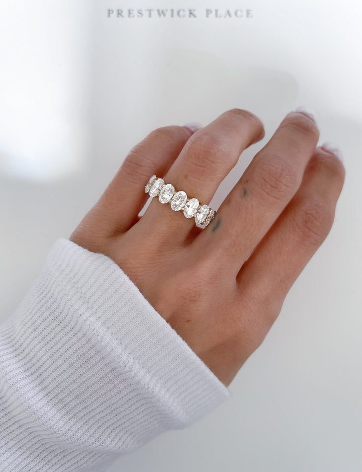 Full Oval Eternity Band 7.50ct - Moissanite