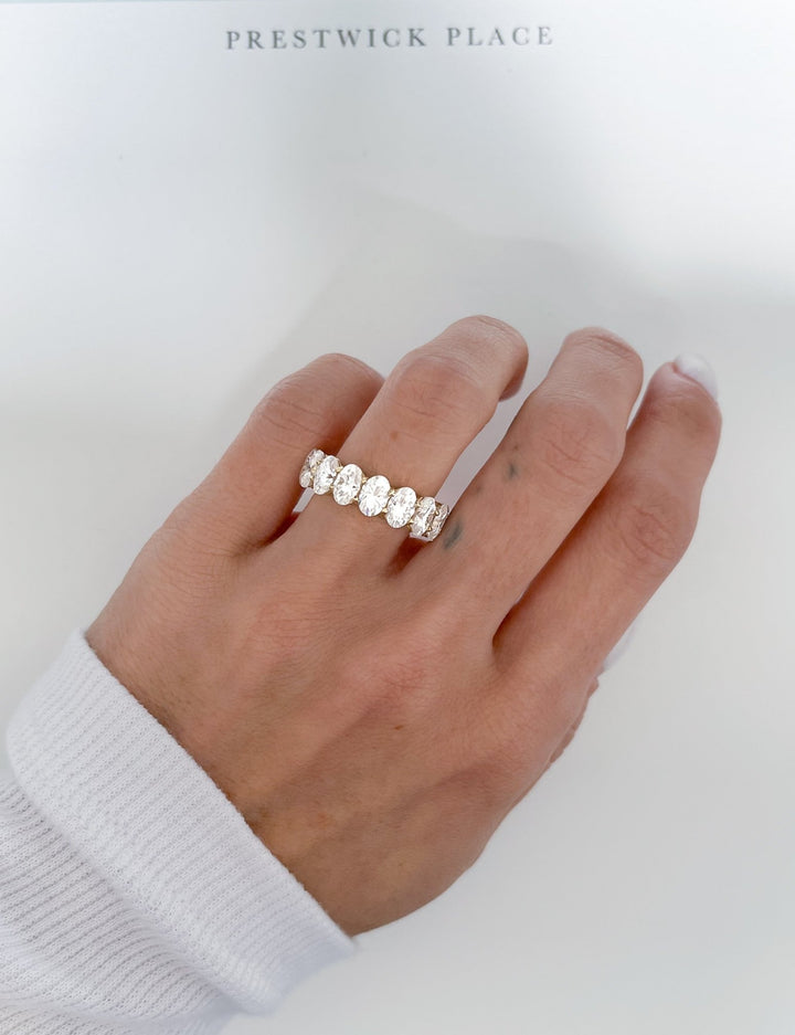 Full Oval Eternity Band 7.50ct - Moissanite