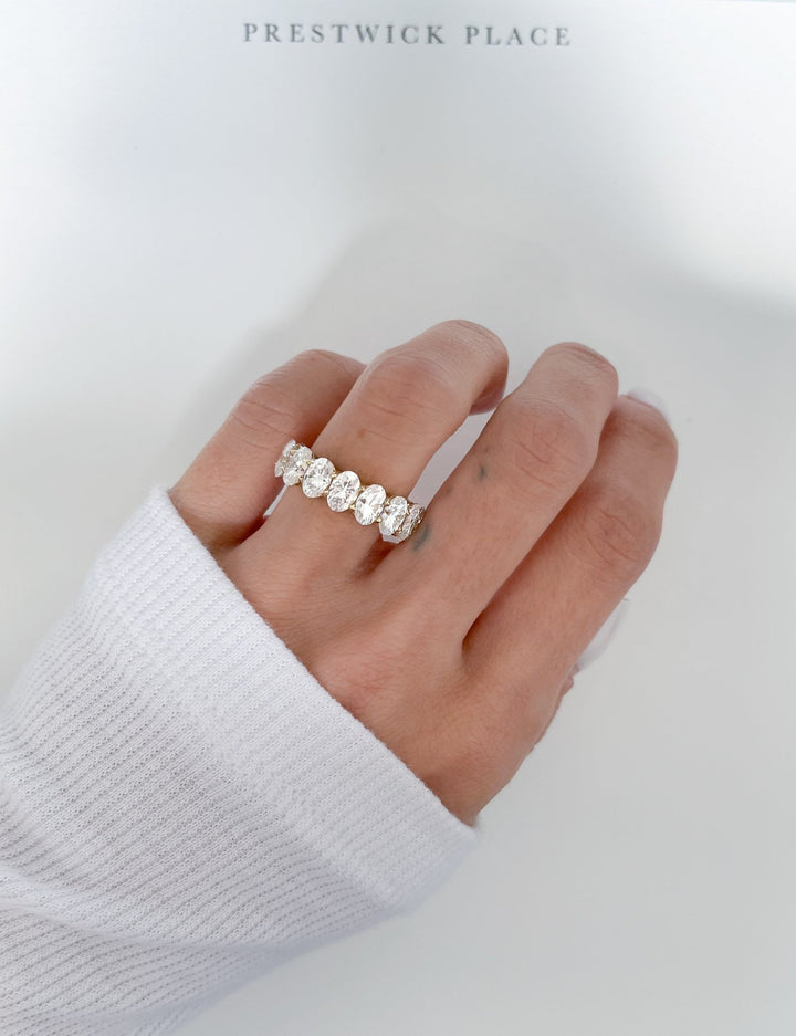 Full Oval Eternity Band 7.50ct - Moissanite