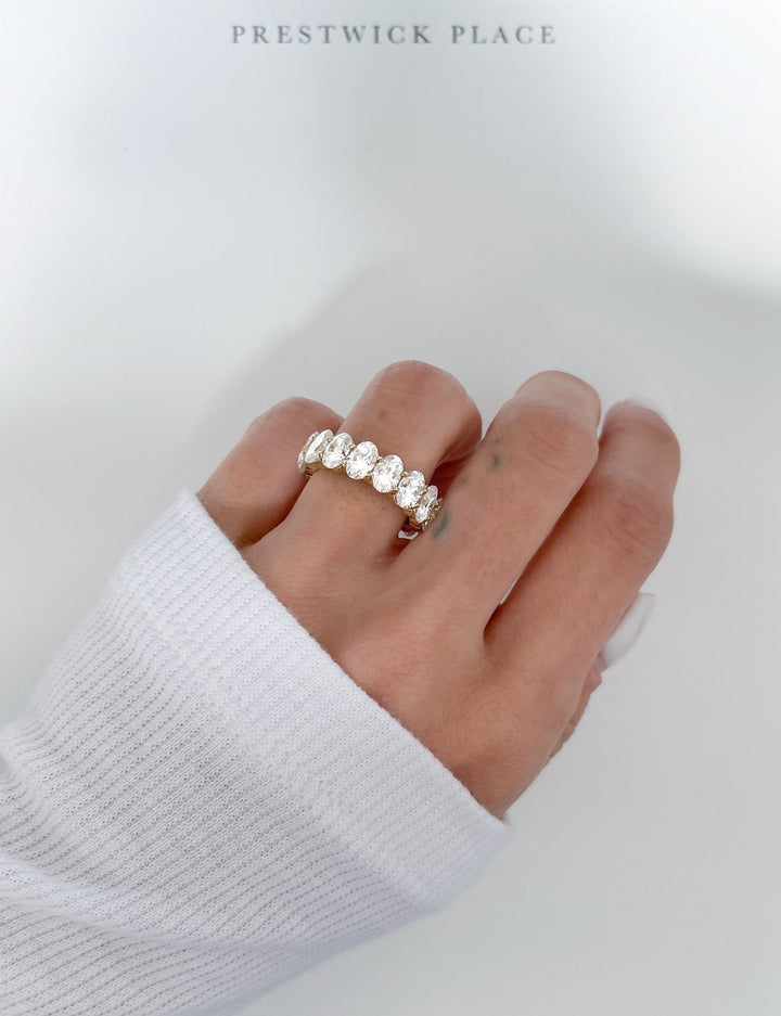 Full Oval Eternity Band 7.50ct - Moissanite
