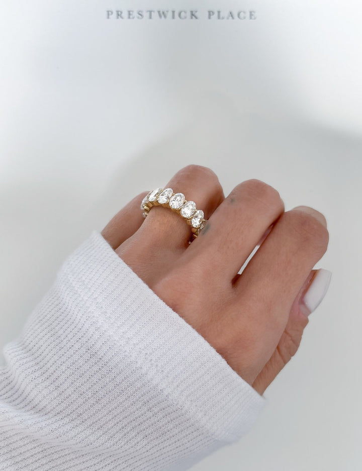 Full Oval Eternity Band 7.50ct - Moissanite
