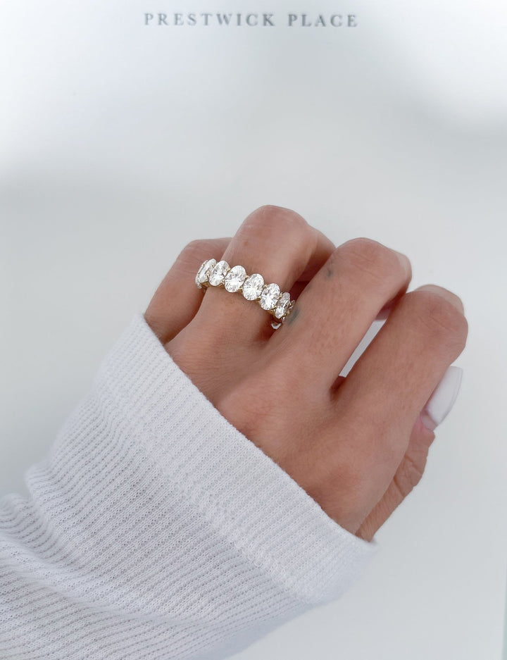 Full Oval Eternity Band 7.50ct - Moissanite
