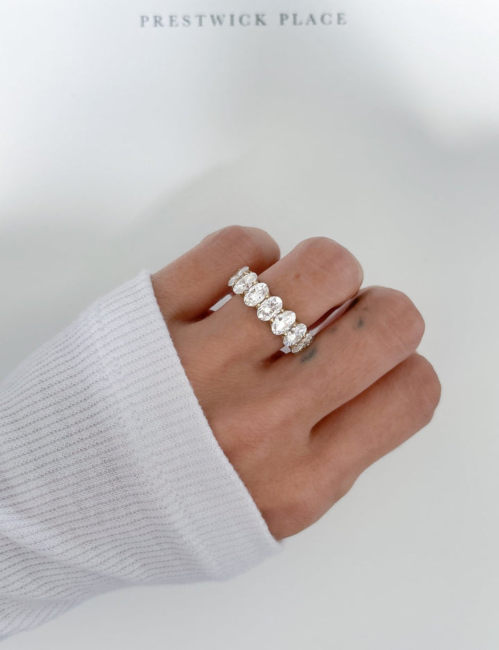 Full Oval Eternity Band 7.50ct - Moissanite