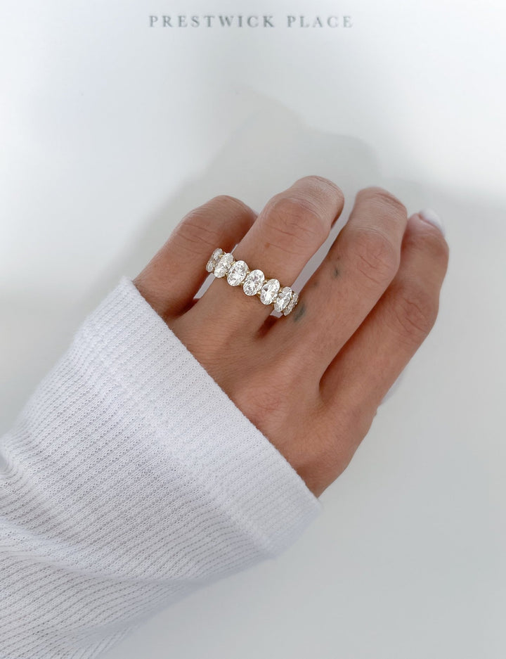 Full Oval Eternity Band 7.50ct - Moissanite