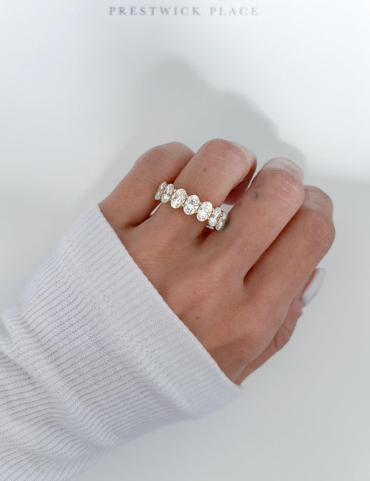Full Oval Eternity Band 7.50ct - Moissanite