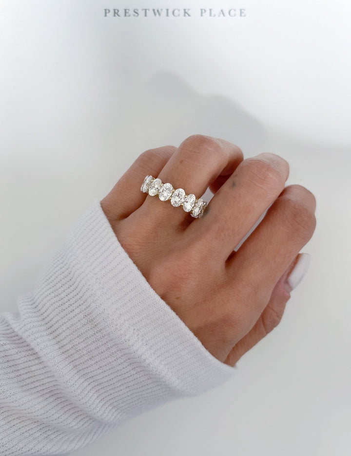 Full Oval Eternity Band 7.50ct - Moissanite
