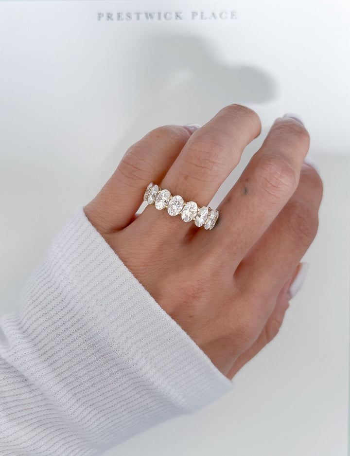 Full Oval Eternity Band 7.50ct - Moissanite
