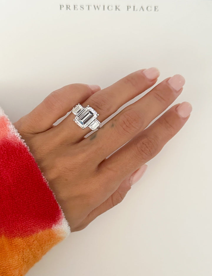 Emerald Cut Trilogy 5.90ct