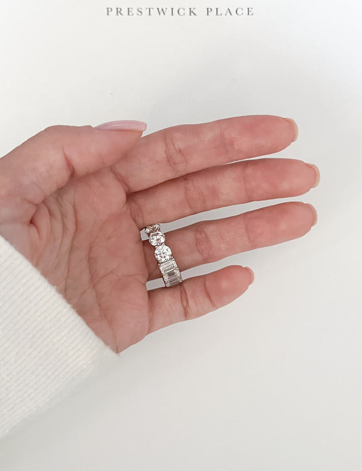 Half round - Half Emerald Eternity 6.80ct