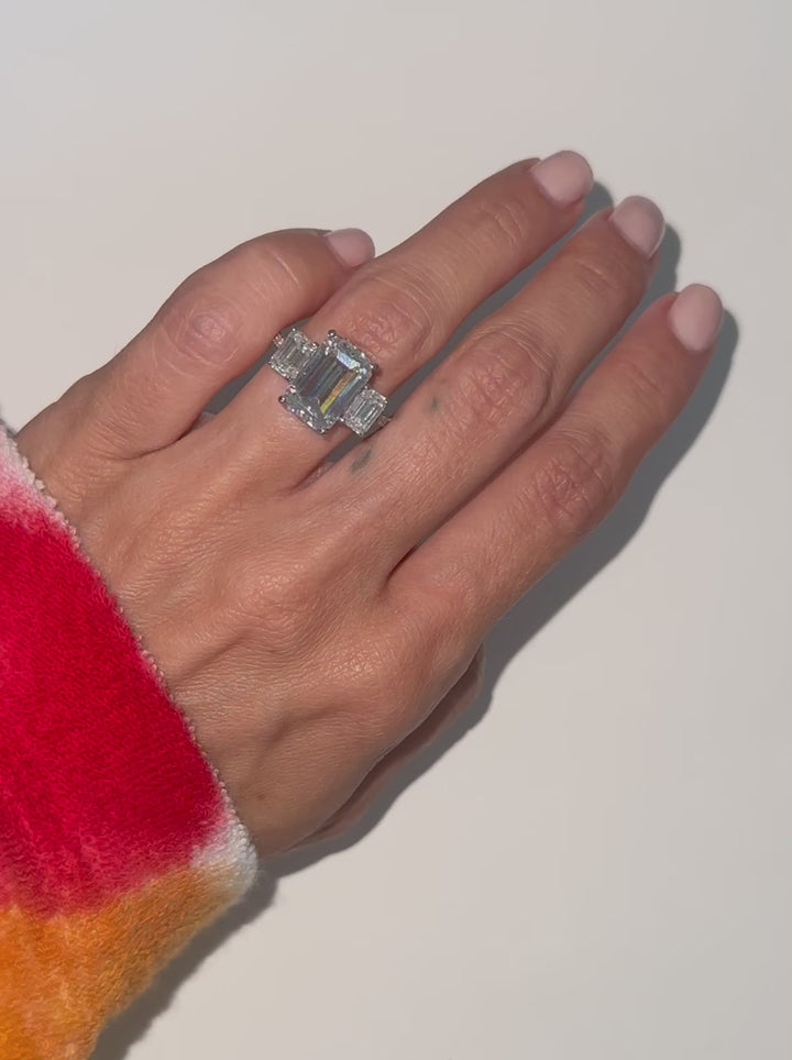 Emerald Cut Trilogy 5.90ct