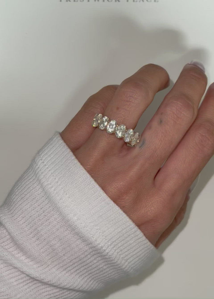 Full Oval Eternity Band 7.50ct - Moissanite