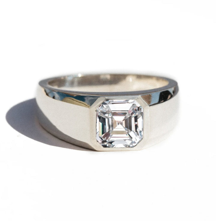 Mens Bezel Set Asscher Cut 1.50ct