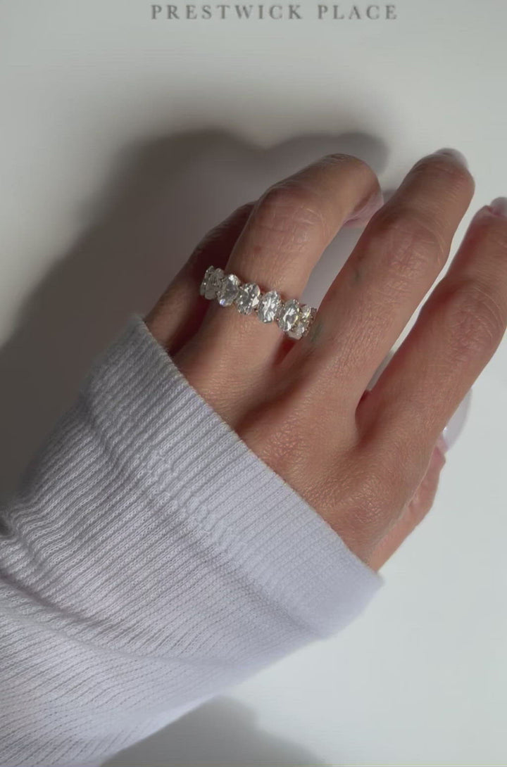 Full Oval Eternity Band 7.50ct - Moissanite