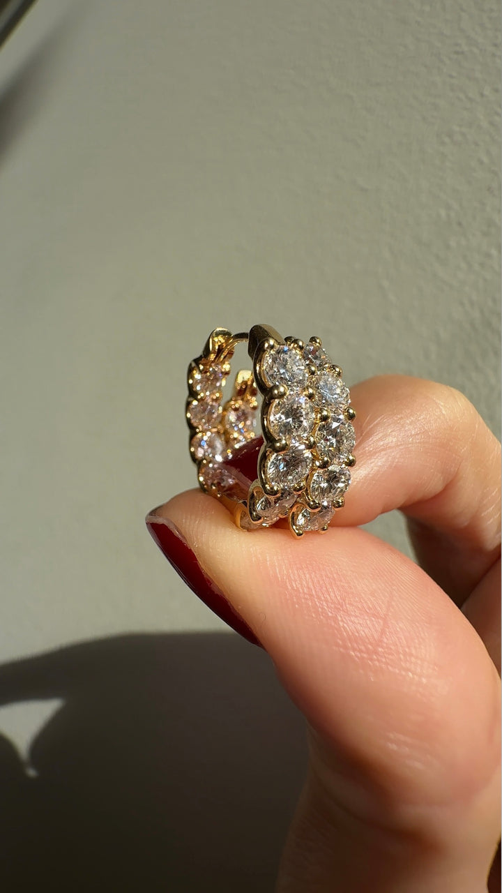 5.4ct Pair | Diamond Hidden Halo Huggie