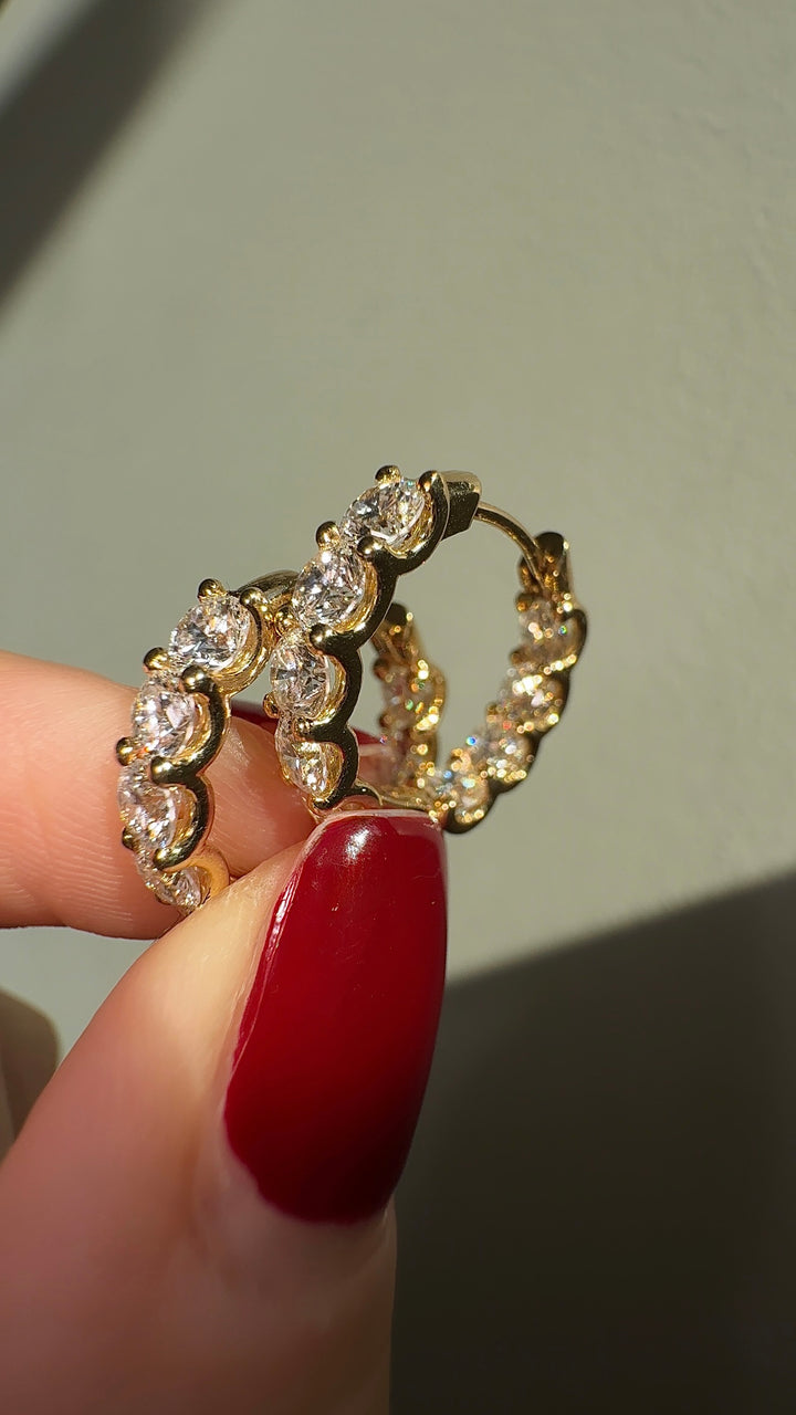 5.4ct Pair | Diamond Hidden Halo Huggie