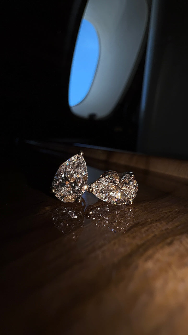 4.0ct Pair | Pear Diamond Earrings