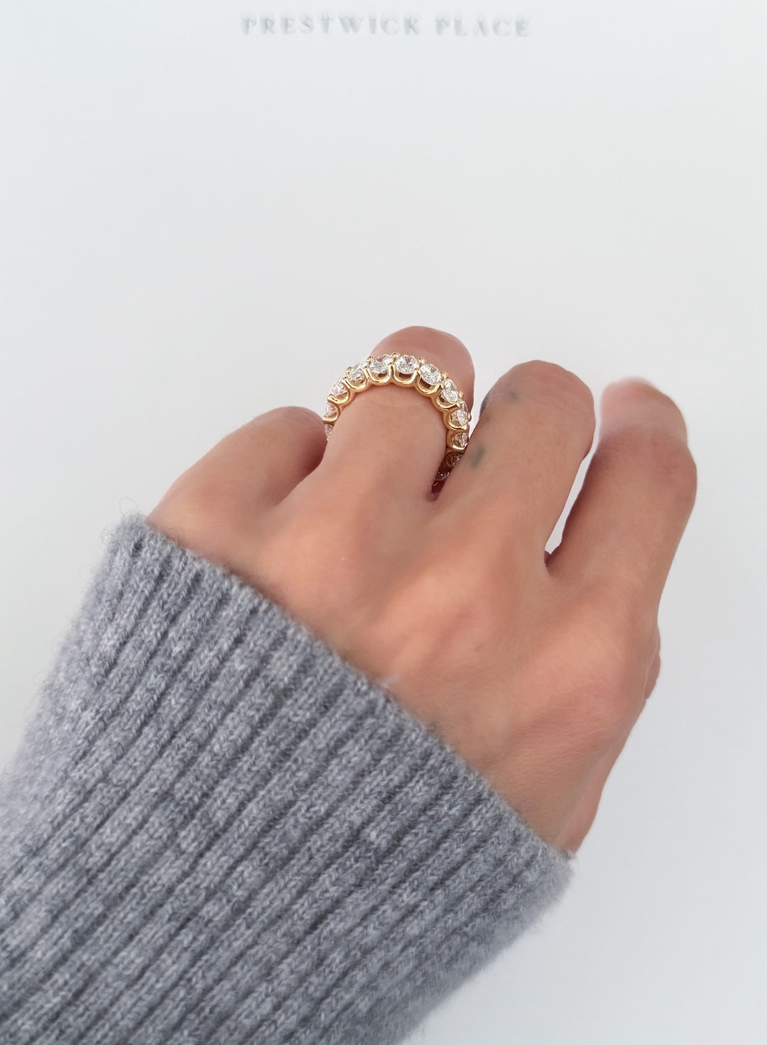 3.9ct 7/8 Oval Lab-Diamond Eternity U-Band