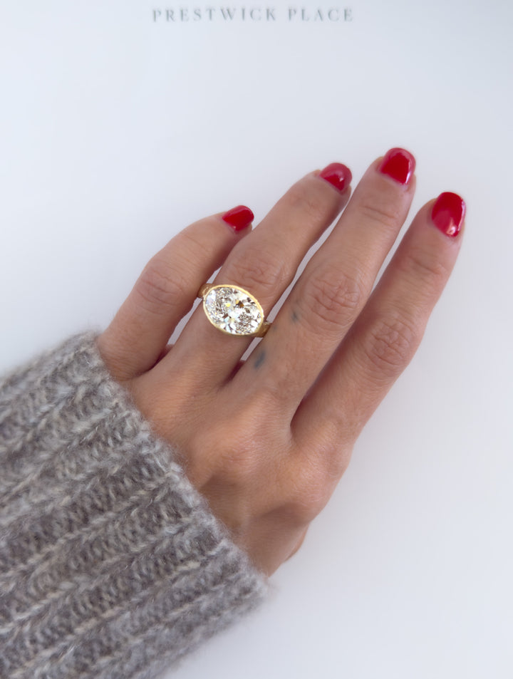 5.0ct Hammered Oval Diamond